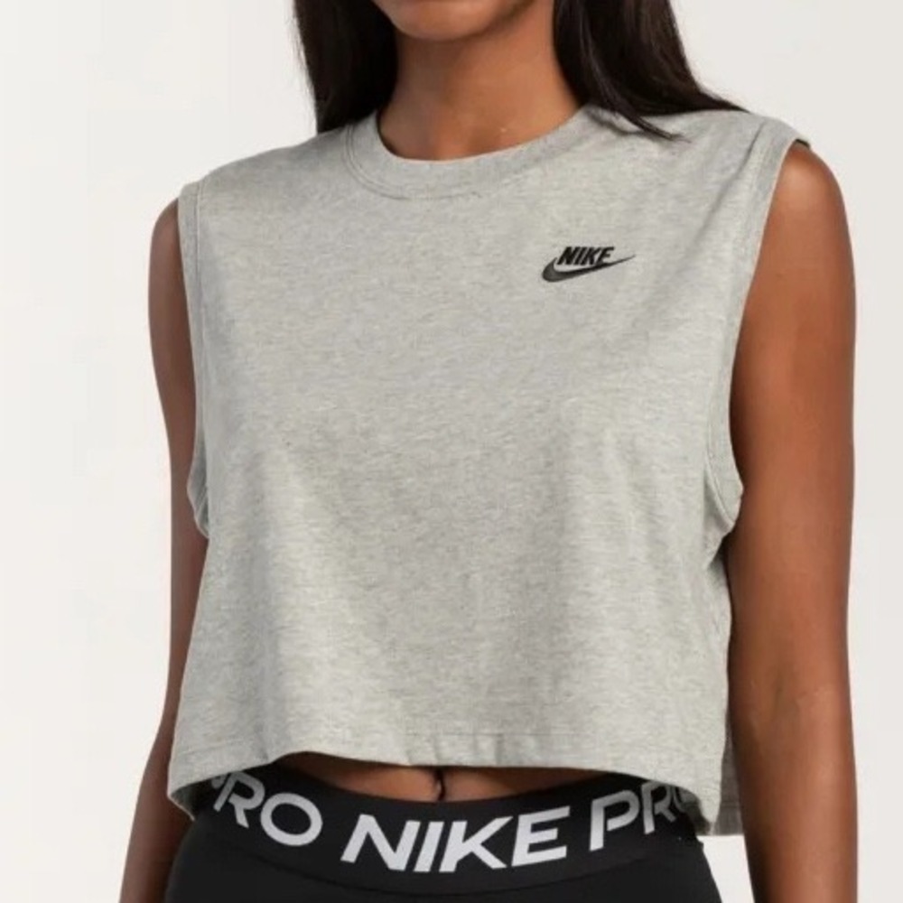 Nike Sportswear Essential Women's Cropped Muscle Tank Heather Grey XL